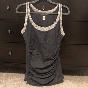 Dark grey with yellow and white Lucy top